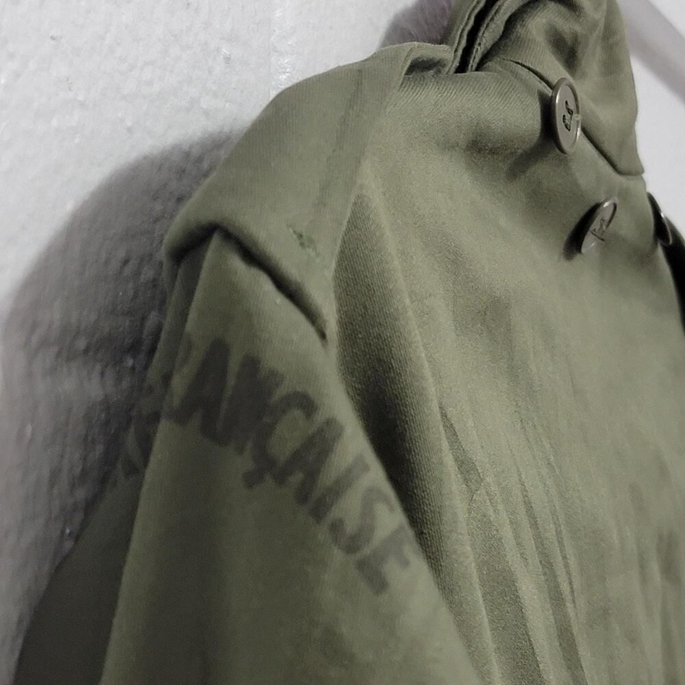 Vintage French Army Field Jacket Canvas Pockets Fits S/M Military - Picture 10 of 10